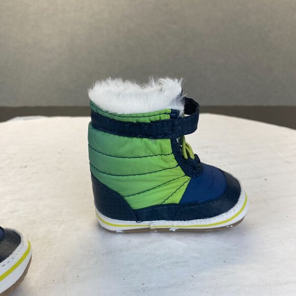 Robeez Baby  Aspen Winter Boots Shoes Unisex faux-fur Size 0-3 Months,Preppy,NEW - Picture 10 of 13
